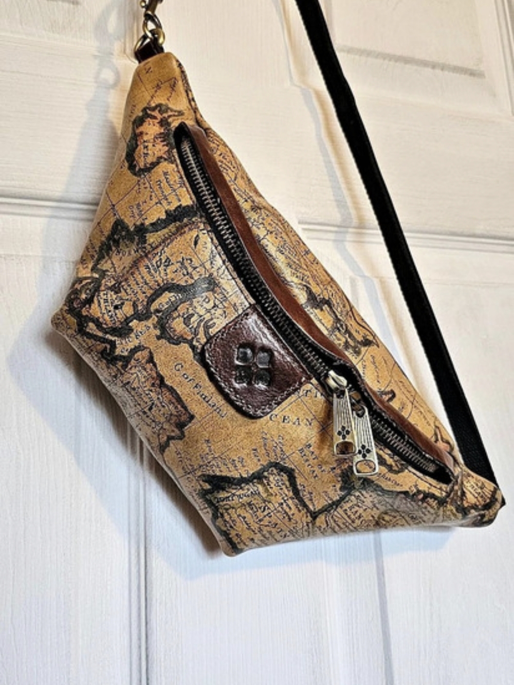 Patricia Nash Tinchi Leather Belt Bag European Map